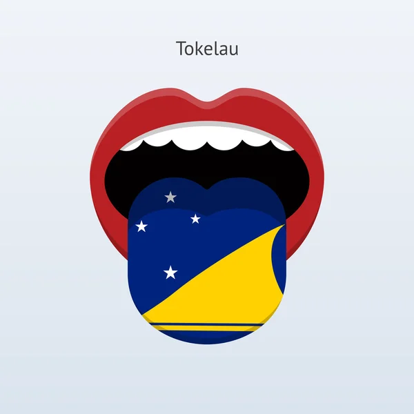 Língua Tokelau. Língua humana abstrata . — Vetor de Stock