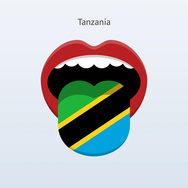 Język Tanzanii. streszczenie ludzki język. — Wektor stockowy