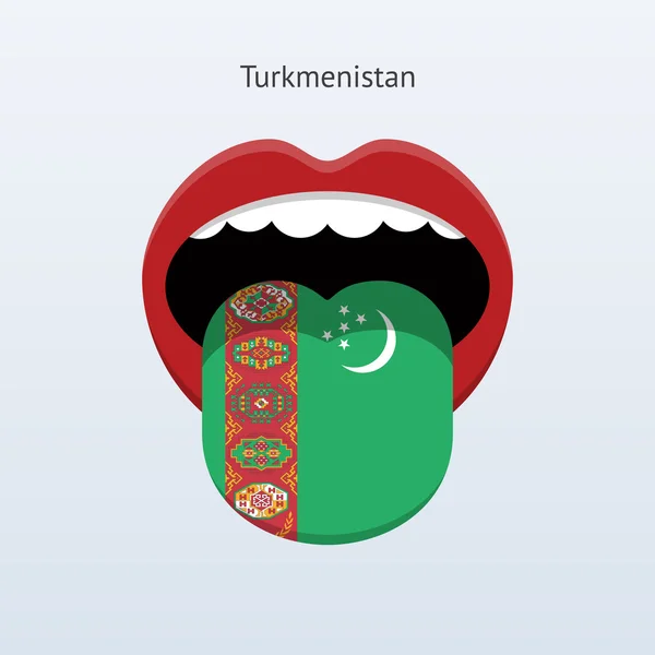투르크메니스탄의 언어입니다. 추상적인 인간 혀. — 스톡 벡터