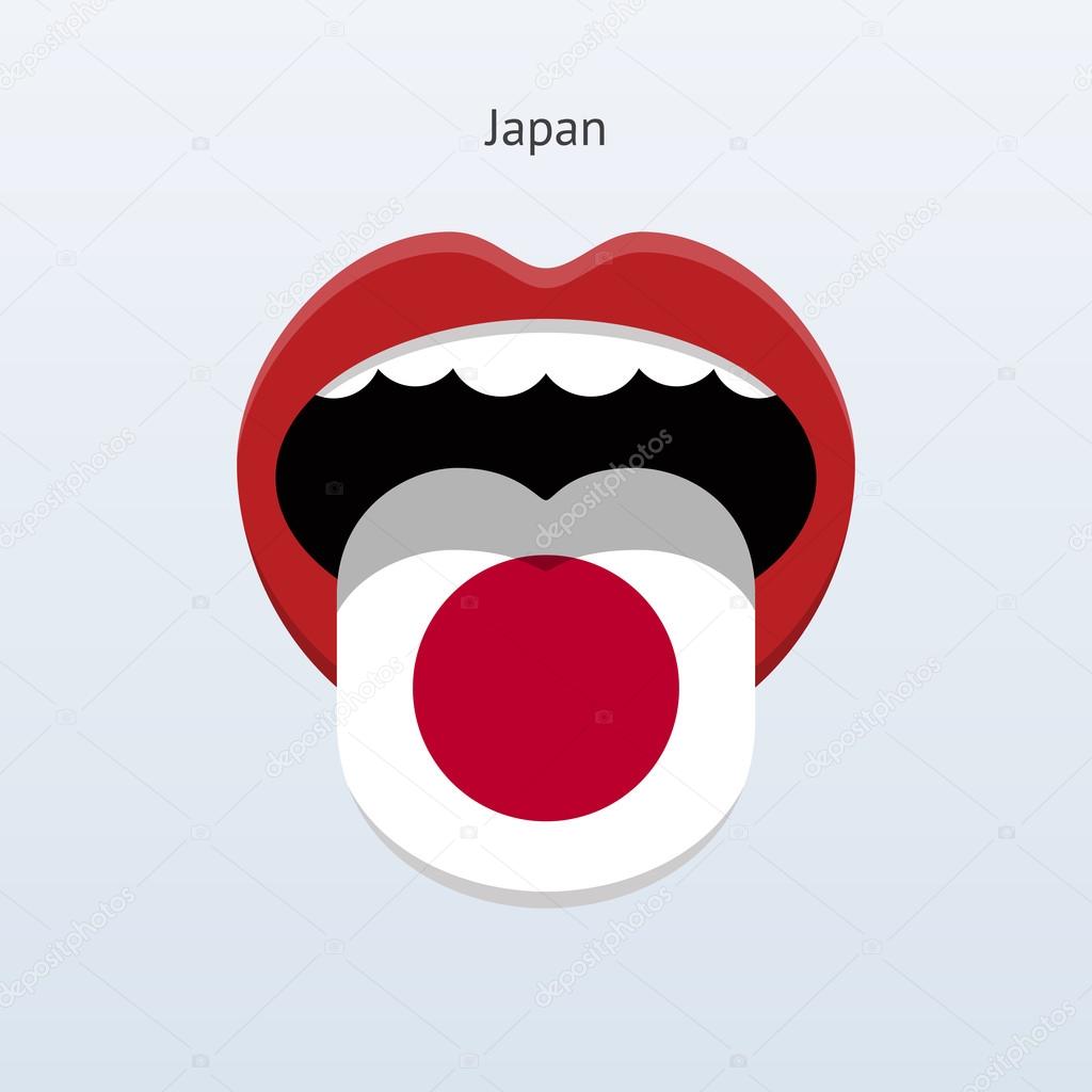 Japan language. Abstract human tongue.