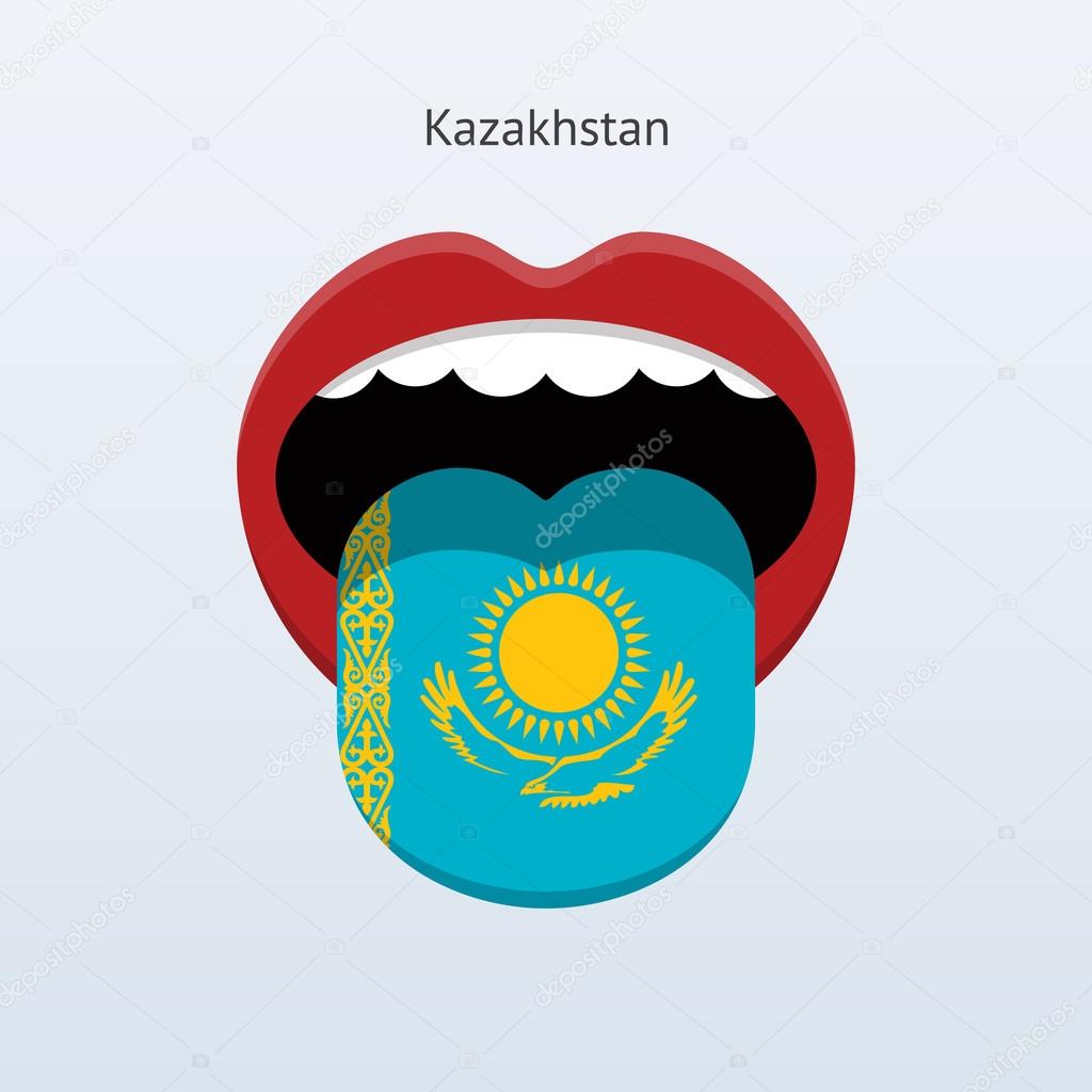 Kazakhstan language. Abstract human tongue.