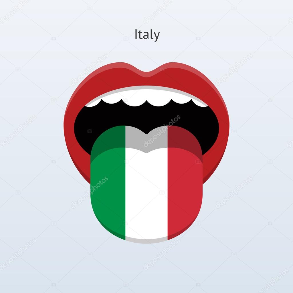 Italy language. Abstract human tongue.