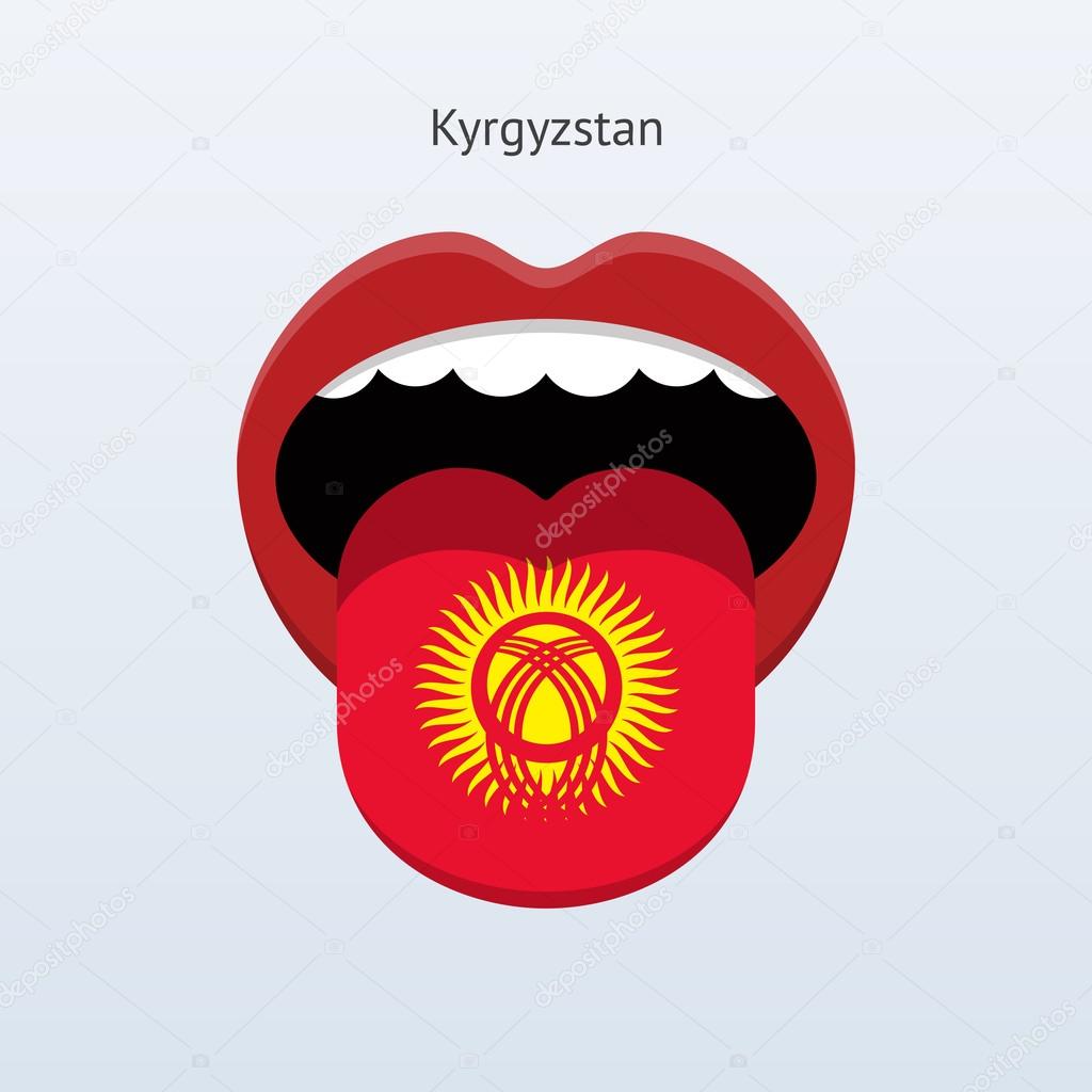 Kyrgyzstan language. Abstract human tongue.