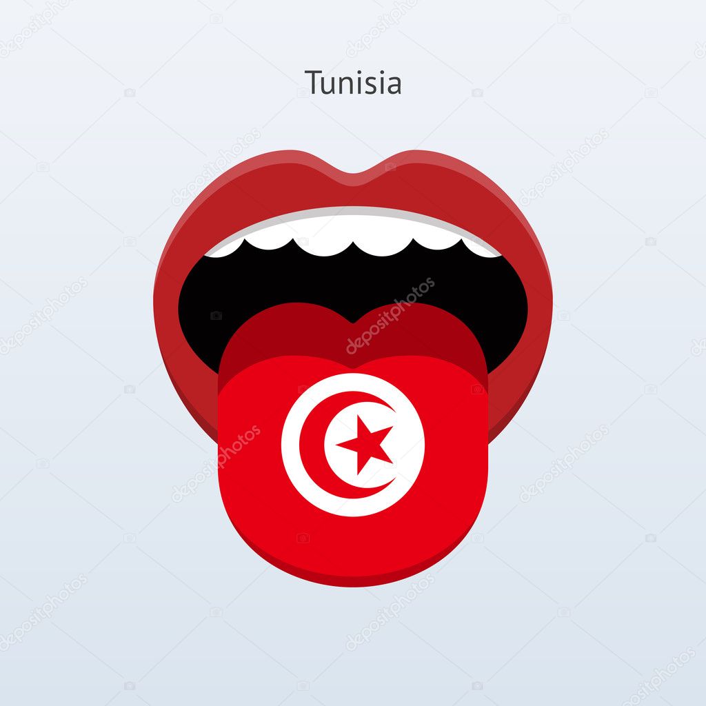 Tunisia language. Abstract human tongue.