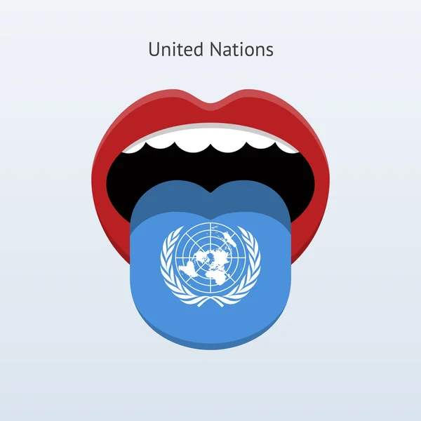 Idioma de las Naciones Unidas. Lengua humana abstracta . — Vector de stock