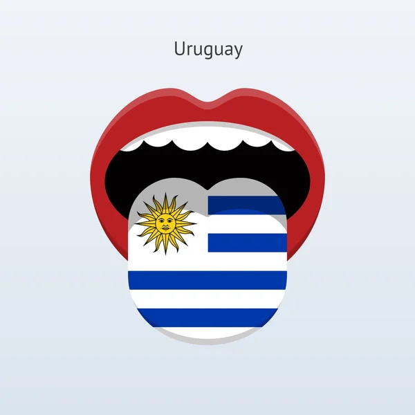 Uruguay Sprache. abstrakte menschliche Zunge. — Stockvektor