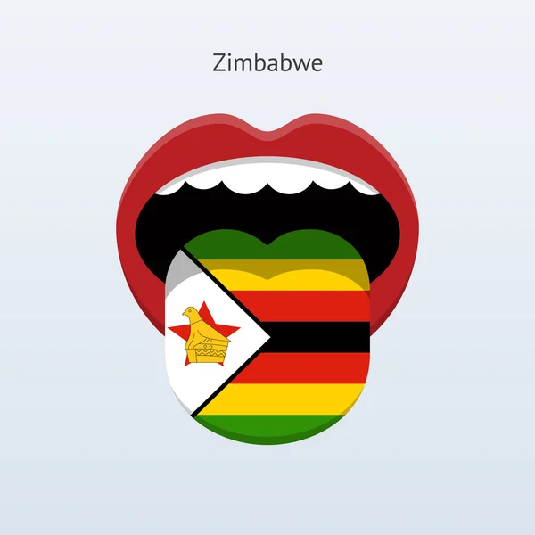 Zimbabwe Sprache. abstrakte menschliche Zunge. — Stockvektor