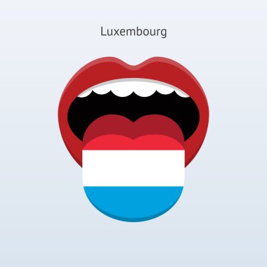 Luxembourg language. Abstract human tongue. clipart