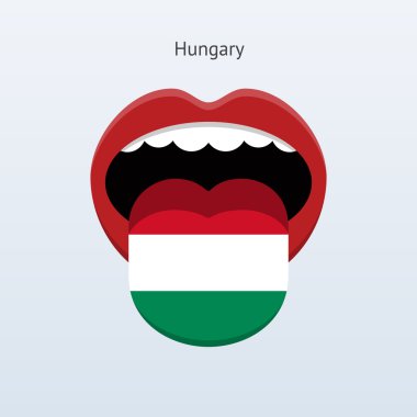 Hungary language. Abstract human tongue.