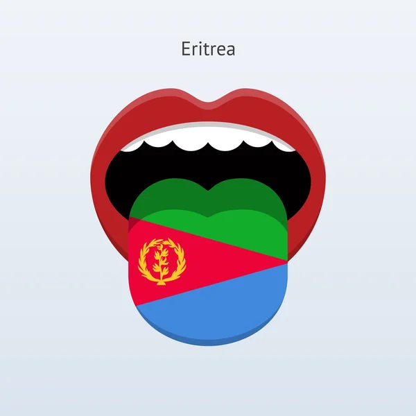 Língua eritreia. Língua humana abstrata . — Vetor de Stock