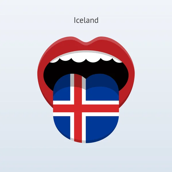 Iceland language. Abstract human tongue. — Stock Vector