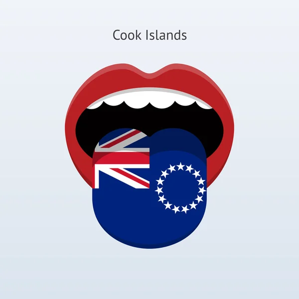 Język Wyspy Cooka. streszczenie ludzki język. — Wektor stockowy