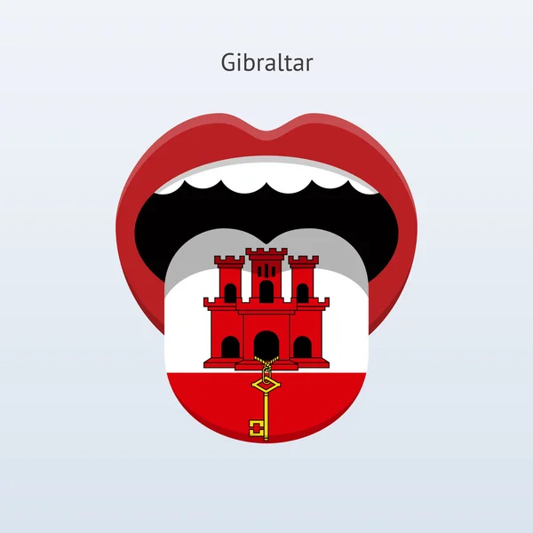 Lengua Gibraltar. Lengua humana abstracta . — Archivo Imágenes Vectoriales