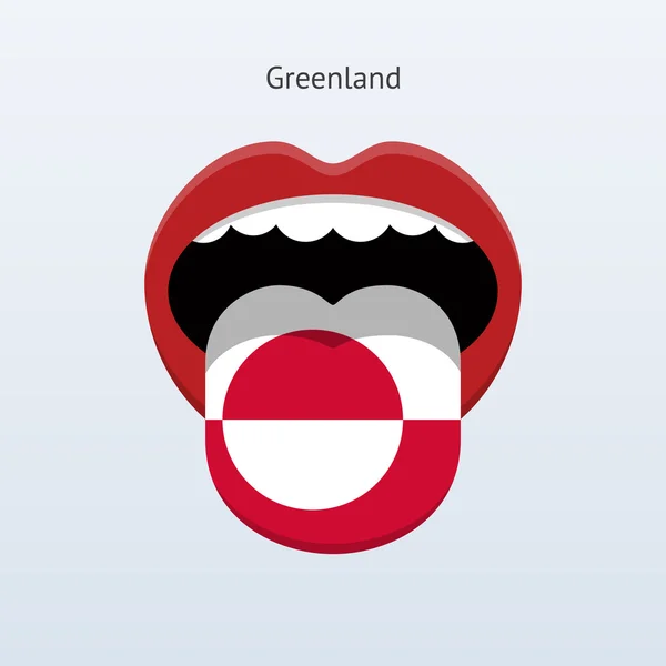 Groenland taal. abstracte menselijke tong. — Stockvector
