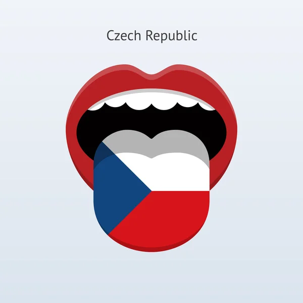 Czech Republic language. Abstract human tongue. — Stock Vector