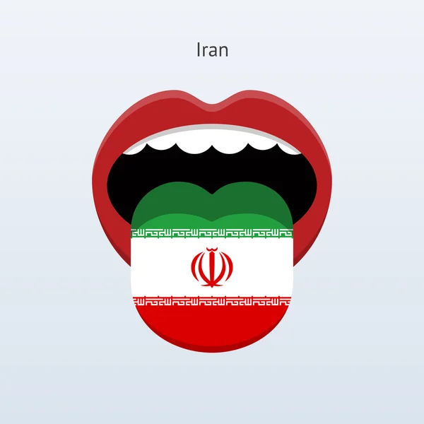 Iranische Sprache. abstrakte menschliche Zunge. — Stockvektor
