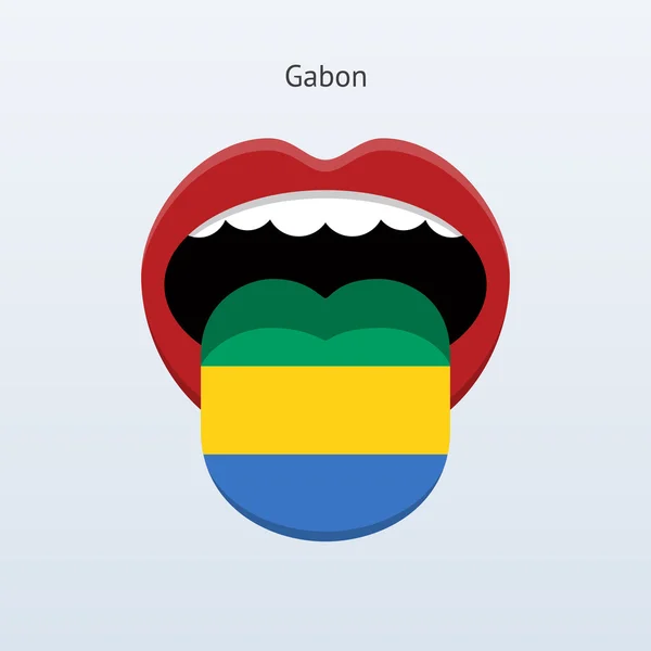 Gabon języka. streszczenie ludzki język. — Wektor stockowy