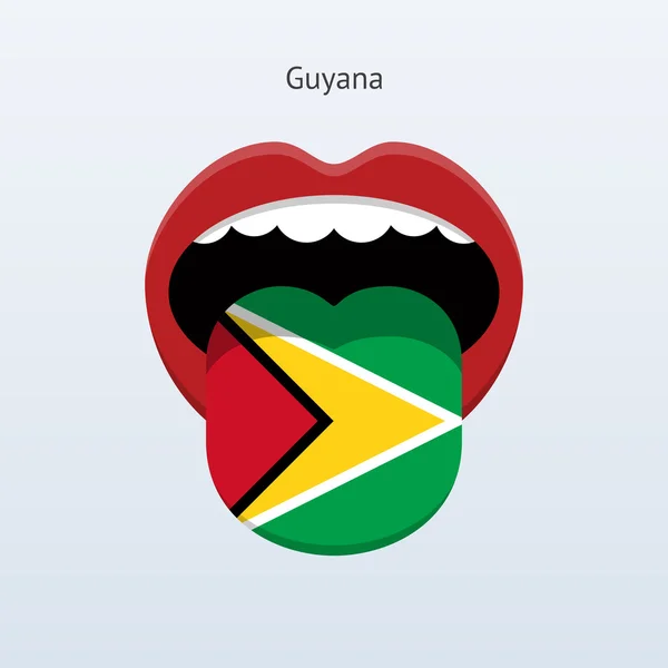 Guyana taal. abstracte menselijke tong. — Stockvector