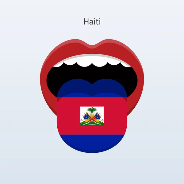 Haïti taal. abstracte menselijke tong. — Stockvector