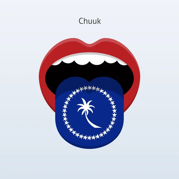 チューク語。抽象的な人間の舌. — ストックベクタ
