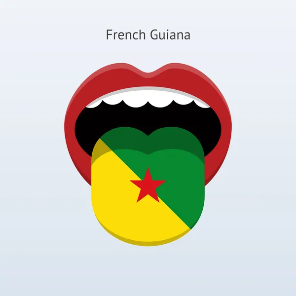 French Guiana language. Abstract human tongue. — Stock Vector