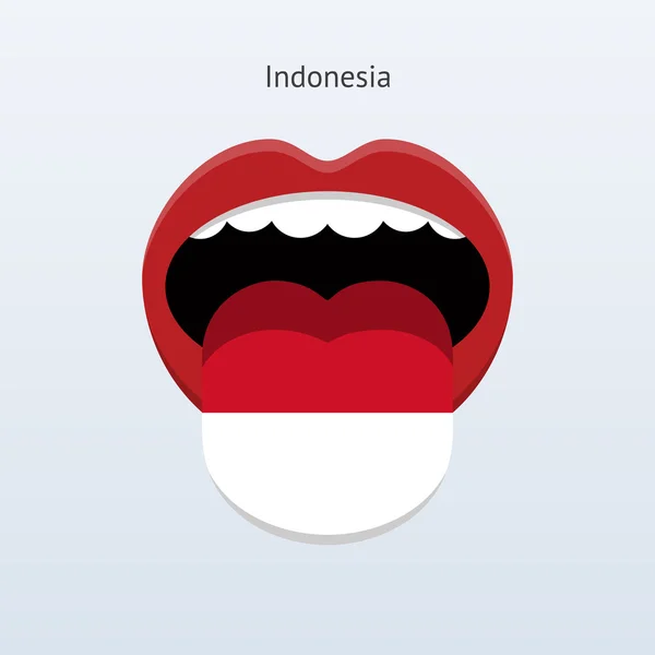 Indonesiens Sprache. abstrakte menschliche Zunge. — Stockvektor