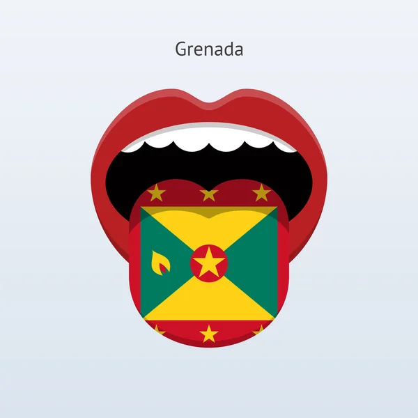 Grenada språk. abstrakta mänskliga tungan. — Stock vektor