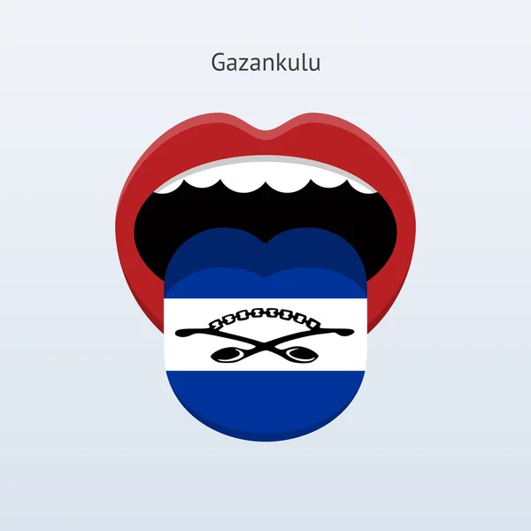 Língua gazankulu. Língua humana abstrata . — Vetor de Stock