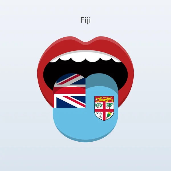 Lingua fiji. Lingua umana astratta . — Vettoriale Stock