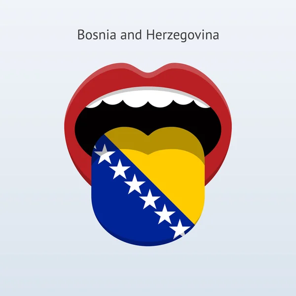 बोस्निया और हर्जेगोविना भाषा। मानव भाषा को अवशोषित करें . — स्टॉक वेक्टर