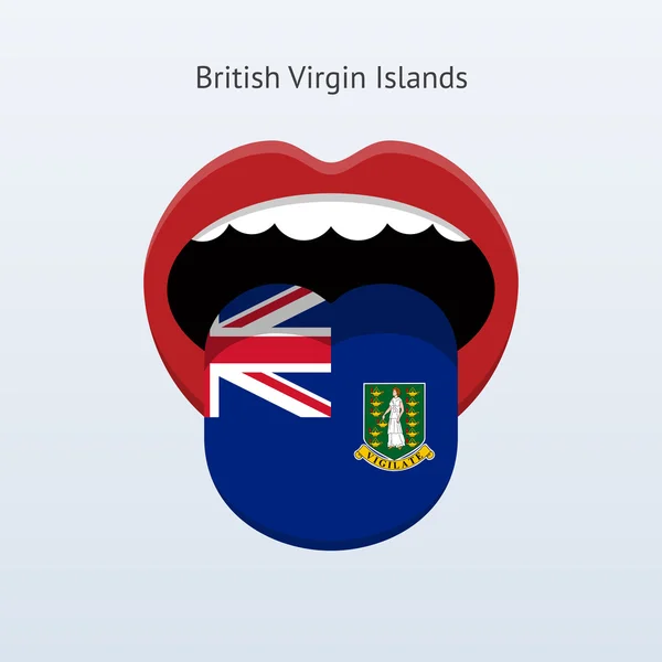 Língua das Ilhas Virgens Britânicas. Língua humana . — Vetor de Stock