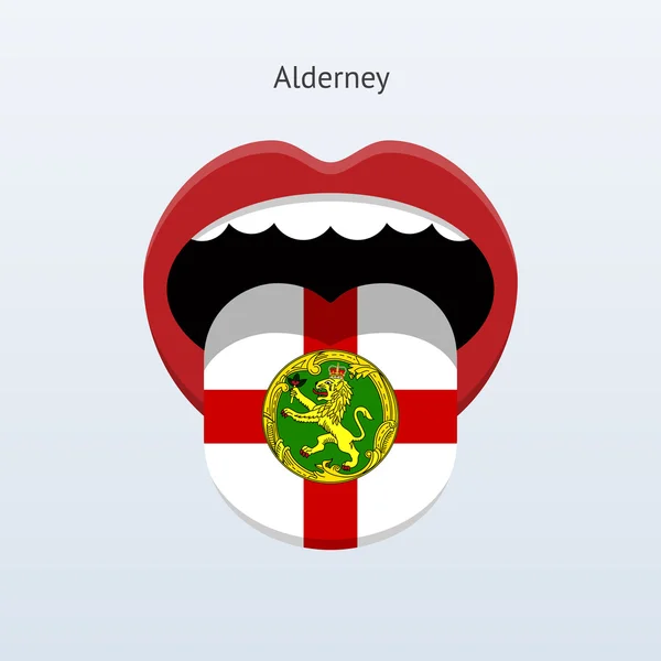 Lengua de Alderney. Lengua humana abstracta . — Vector de stock