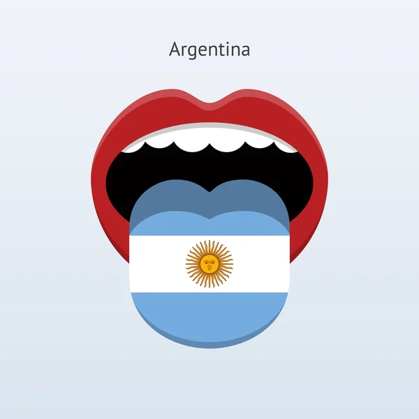 Argentyna języka. streszczenie ludzki język. — Wektor stockowy