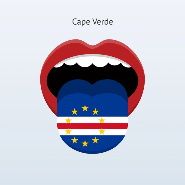 Cape verde dili. soyut insan dili. — Stok Vektör