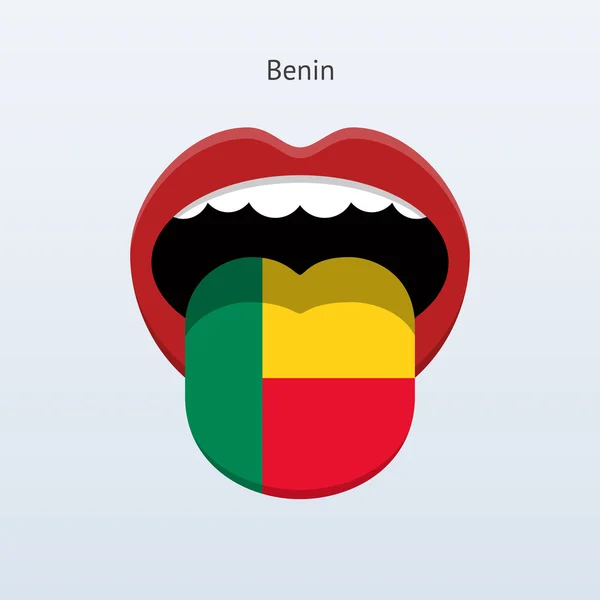Beninische Sprache. abstrakte menschliche Zunge. — Stockvektor