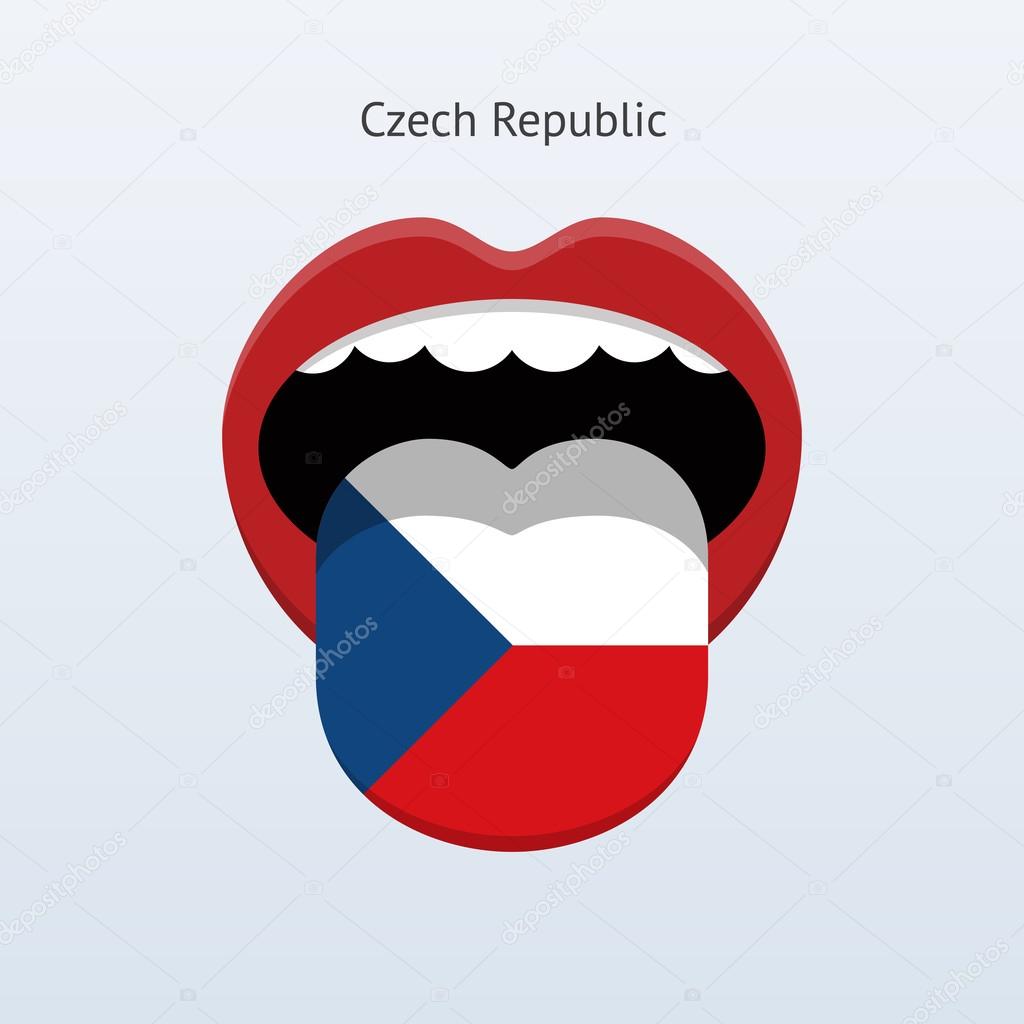 Czech Republic language. Abstract human tongue.