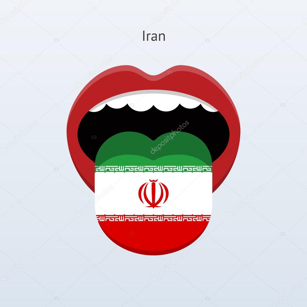 Iran language. Abstract human tongue.