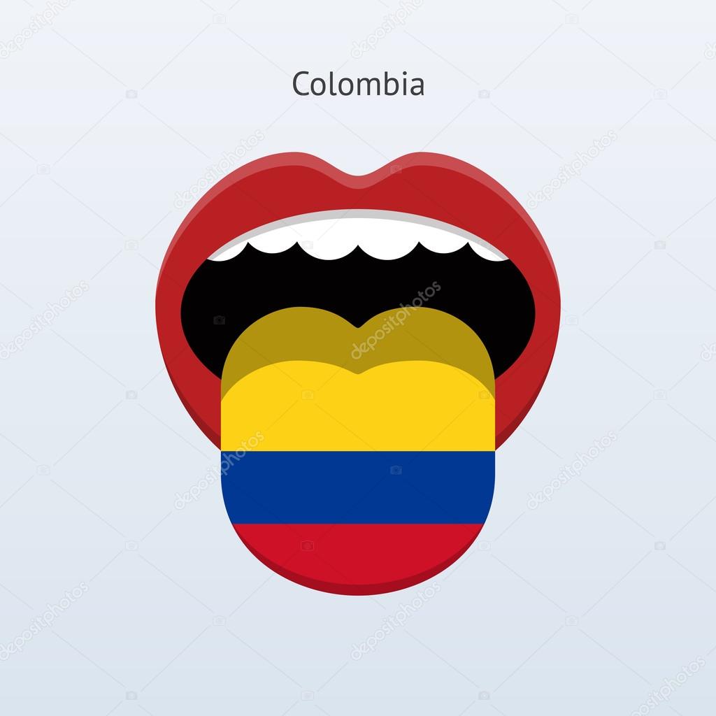 Colombia language. Abstract human tongue.