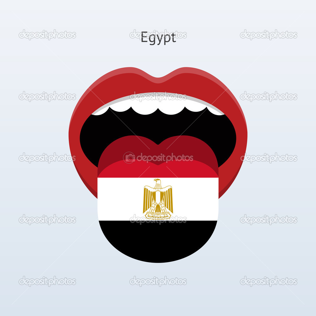 Egypt language. Abstract human tongue.