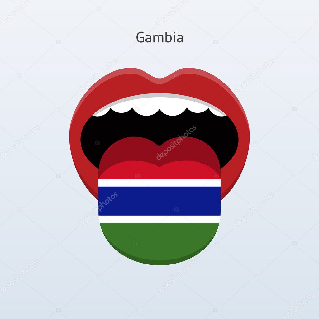 Gambia language. Abstract human tongue.
