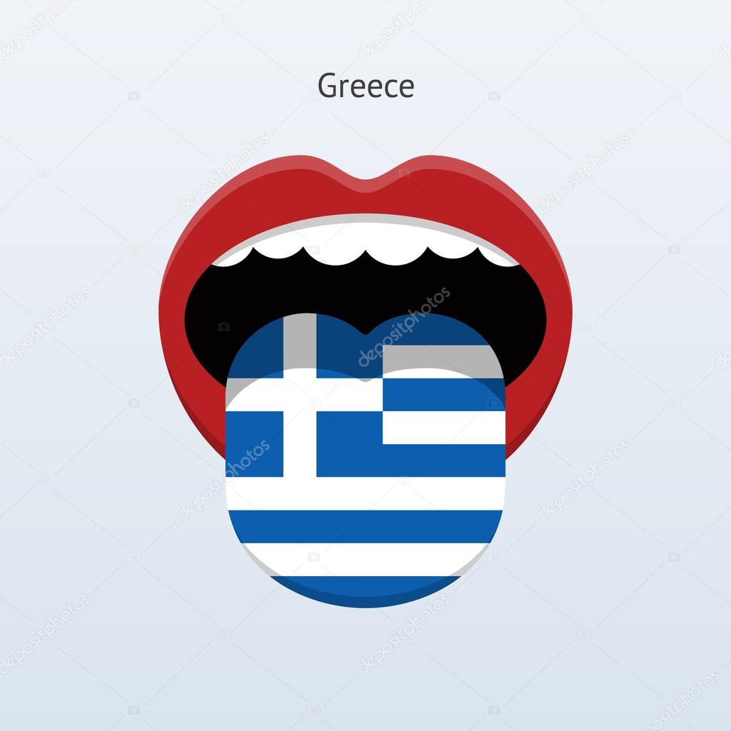 Greece language. Abstract human tongue.