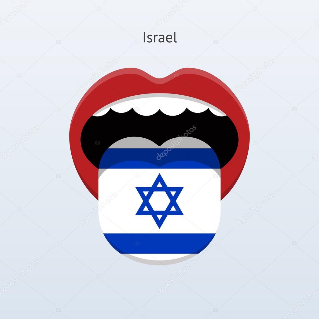 Israel language. Abstract human tongue.