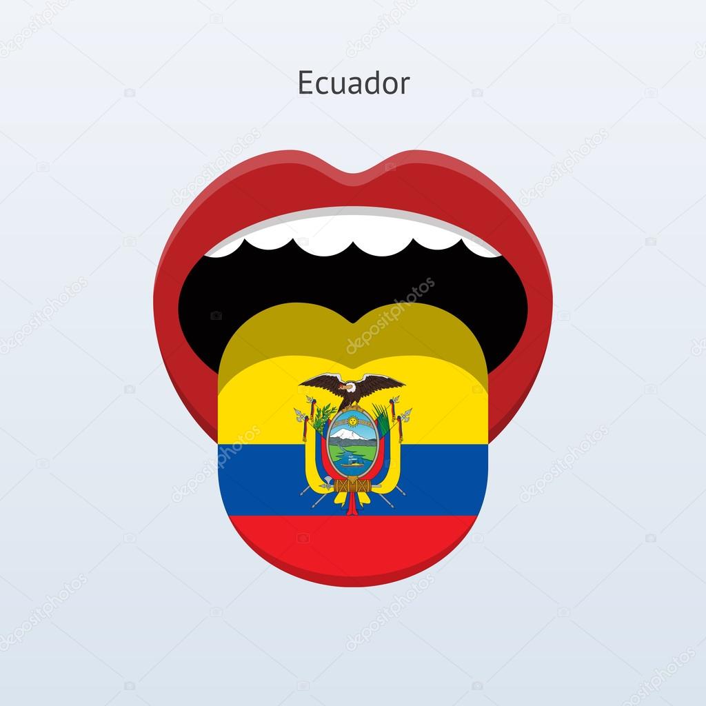 Ecuador language. Abstract human tongue.