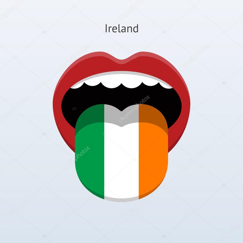 Ireland language. Abstract human tongue.