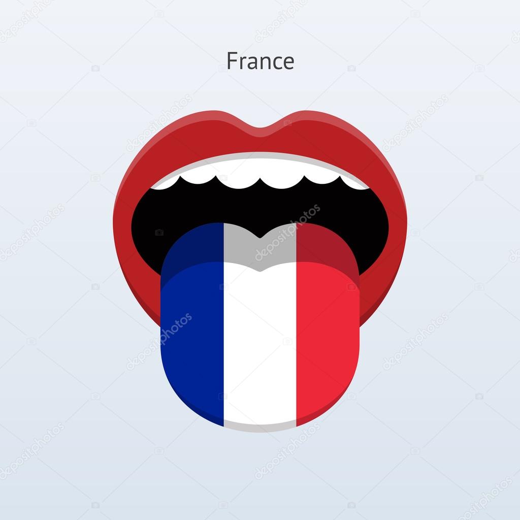 France language. Abstract human tongue.