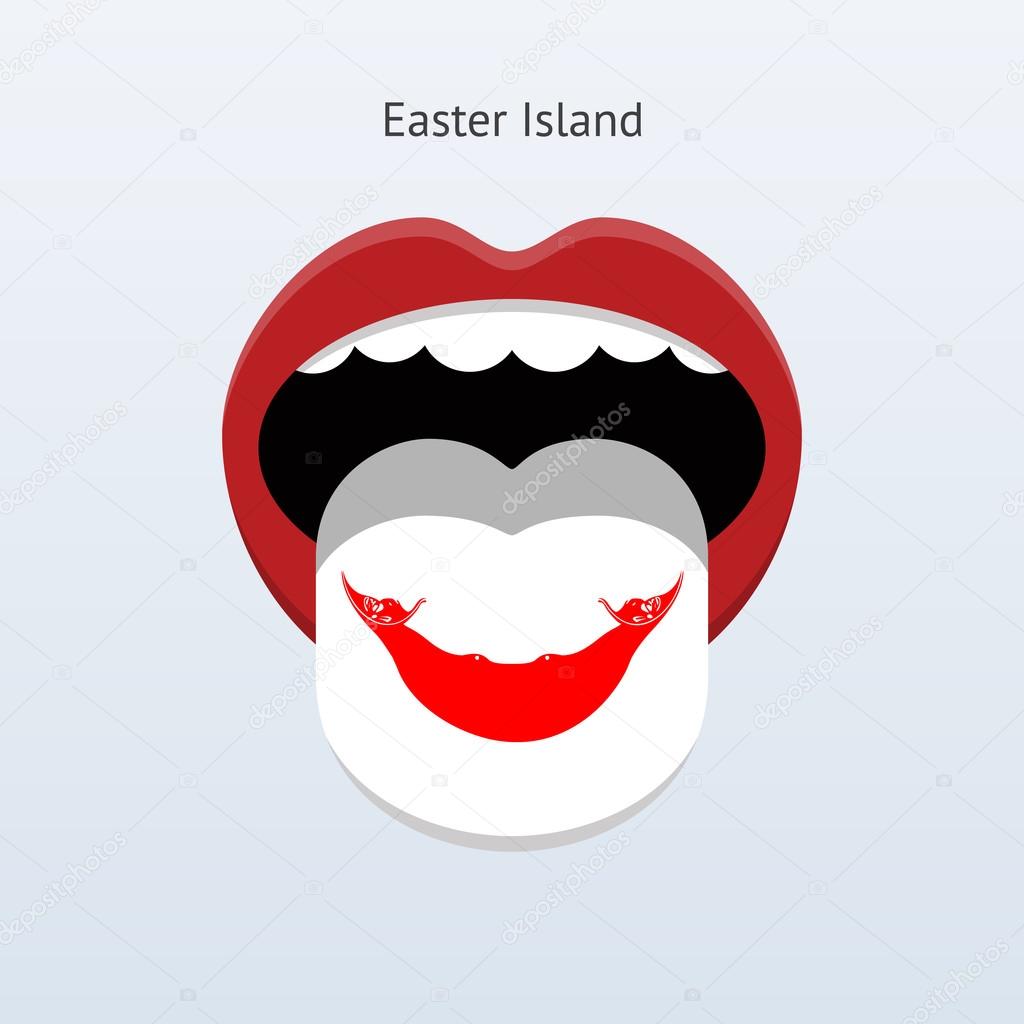 Easter Island language. Abstract human tongue.