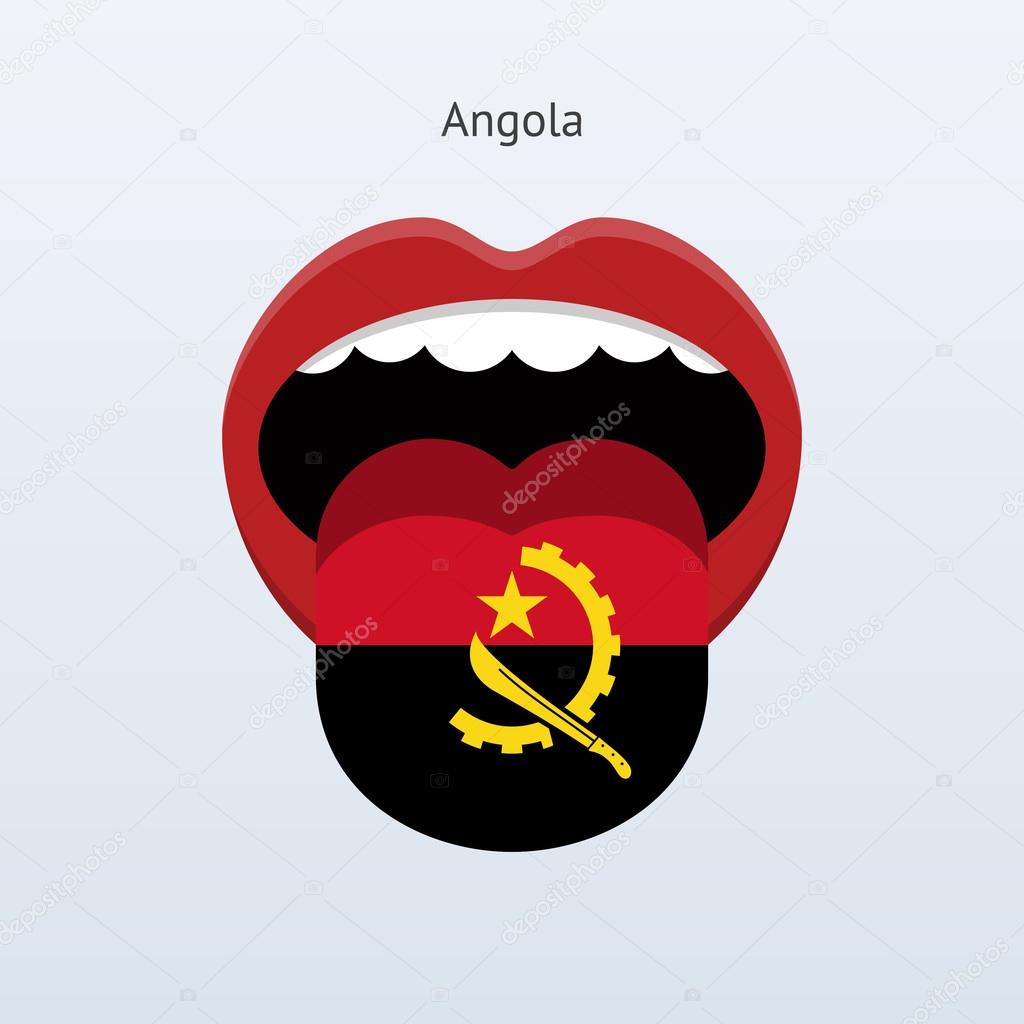Angola language. Abstract human tongue.
