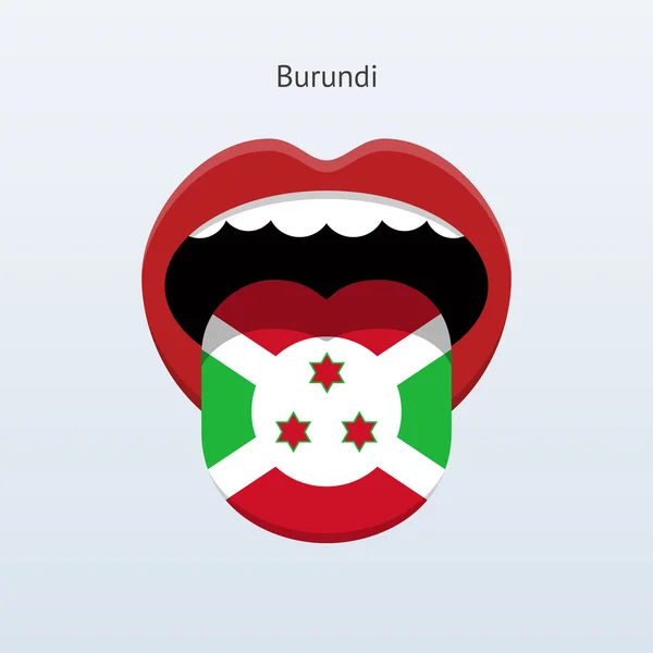 Lingua burundese. Lingua umana astratta . — Vettoriale Stock