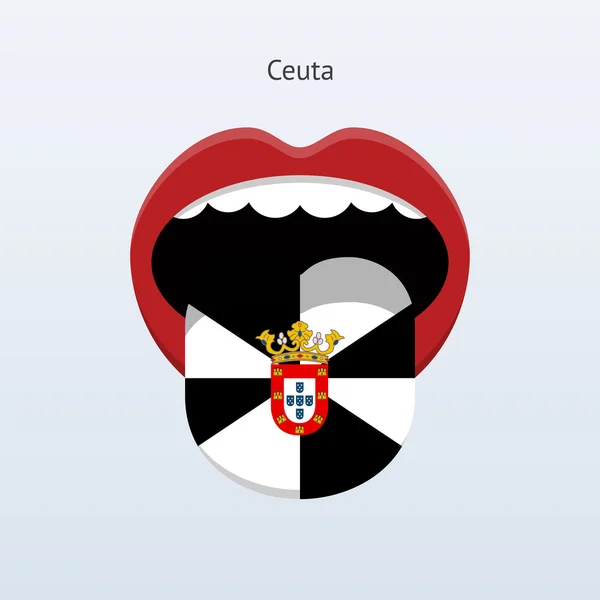 Lengua Ceuta. Lengua humana abstracta . — Archivo Imágenes Vectoriales