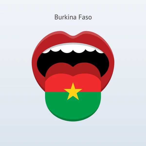 Burkina faso språk. abstrakta mänskliga tungan. — Stock vektor